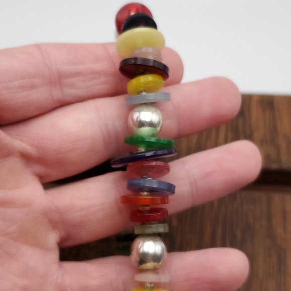 8 Inch 925 Sterling Silver Unique Many Buttons Handmade Bracelet - Picture 2 of 6